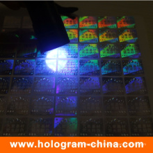 Etiqueta de holograma de segurança de impressão UV